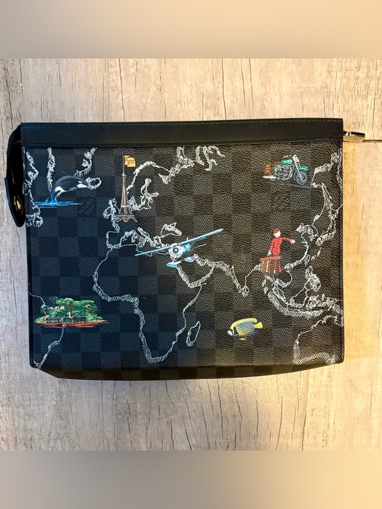 Louis Vuitton Handbags - Authentic Louis Vuitton Pochette Voyage MM Renaissance Map N40205 Ltd Ed Clutch